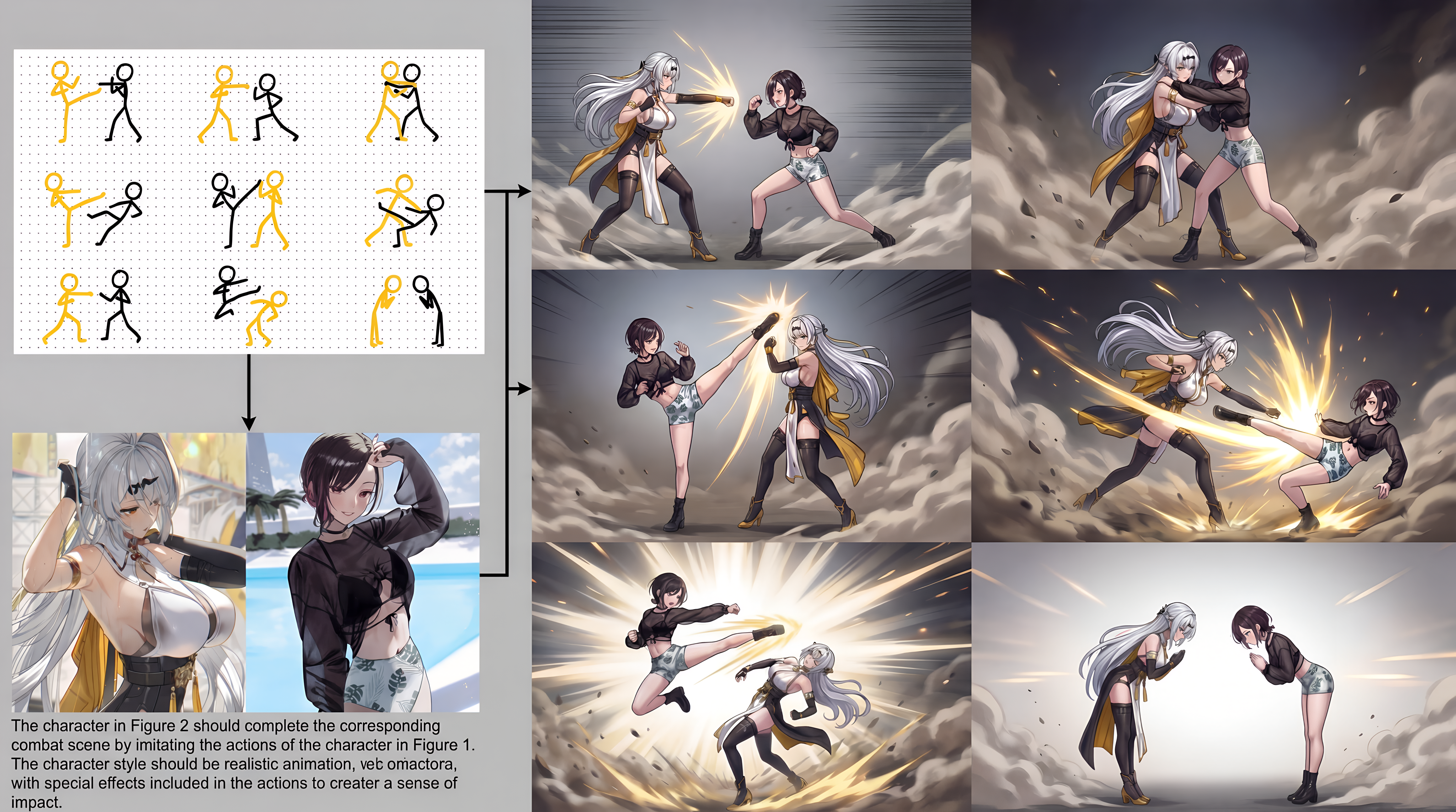 Nano Banana Pro Refer to Fighting Actions