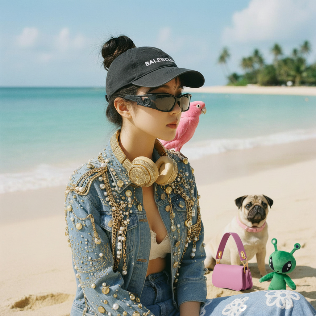 Fantasy world with floating islands, waterfalls, and magical atmosphere