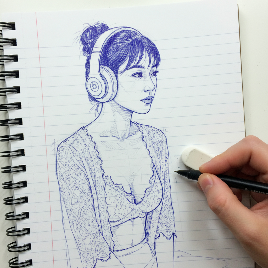 Create a line-art/ink ...